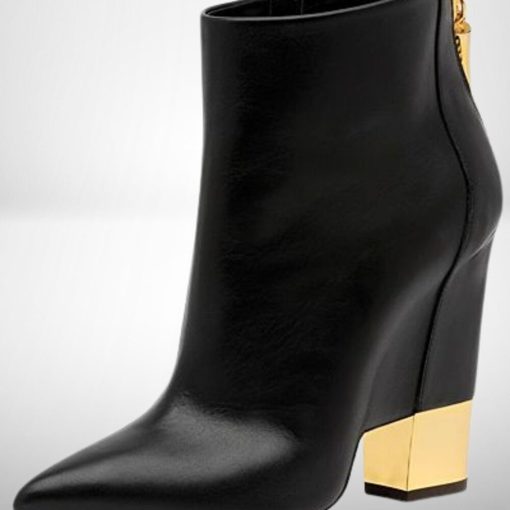 Giuseppe Zanotti Black Leather Shark Tooth Pointed Toe - Size: 38 - Picture 4 of 14